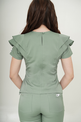 Camisa Nubes Verde Oliva Claro Para Dama