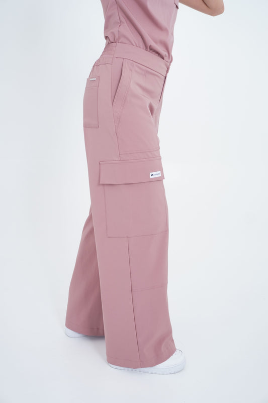 Pantalon Cargo Rosa Ceniza Para Dama 4000