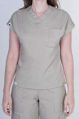 Camisa Cargo Caqui Para Dama