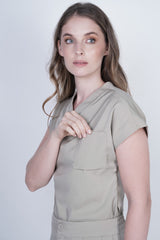 Camisa Cargo Caqui Para Dama